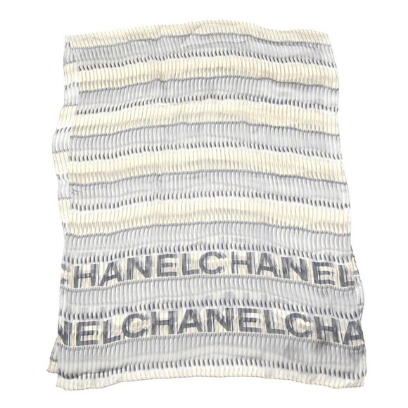 Chanel Shawl Stole White Small Good 185566 - Picture 1 of 4